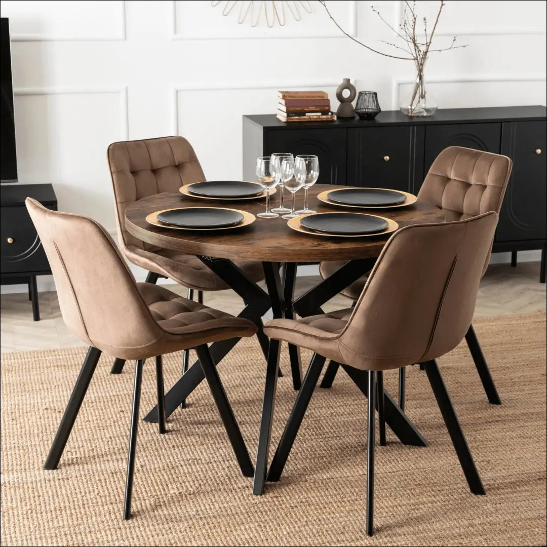 Kėdė su veliūro audiniu rudos spalvos TE771 - €52 Save 15% 50-100, __label:Pristatymas 5-14 d.d., elite, Krzesła,