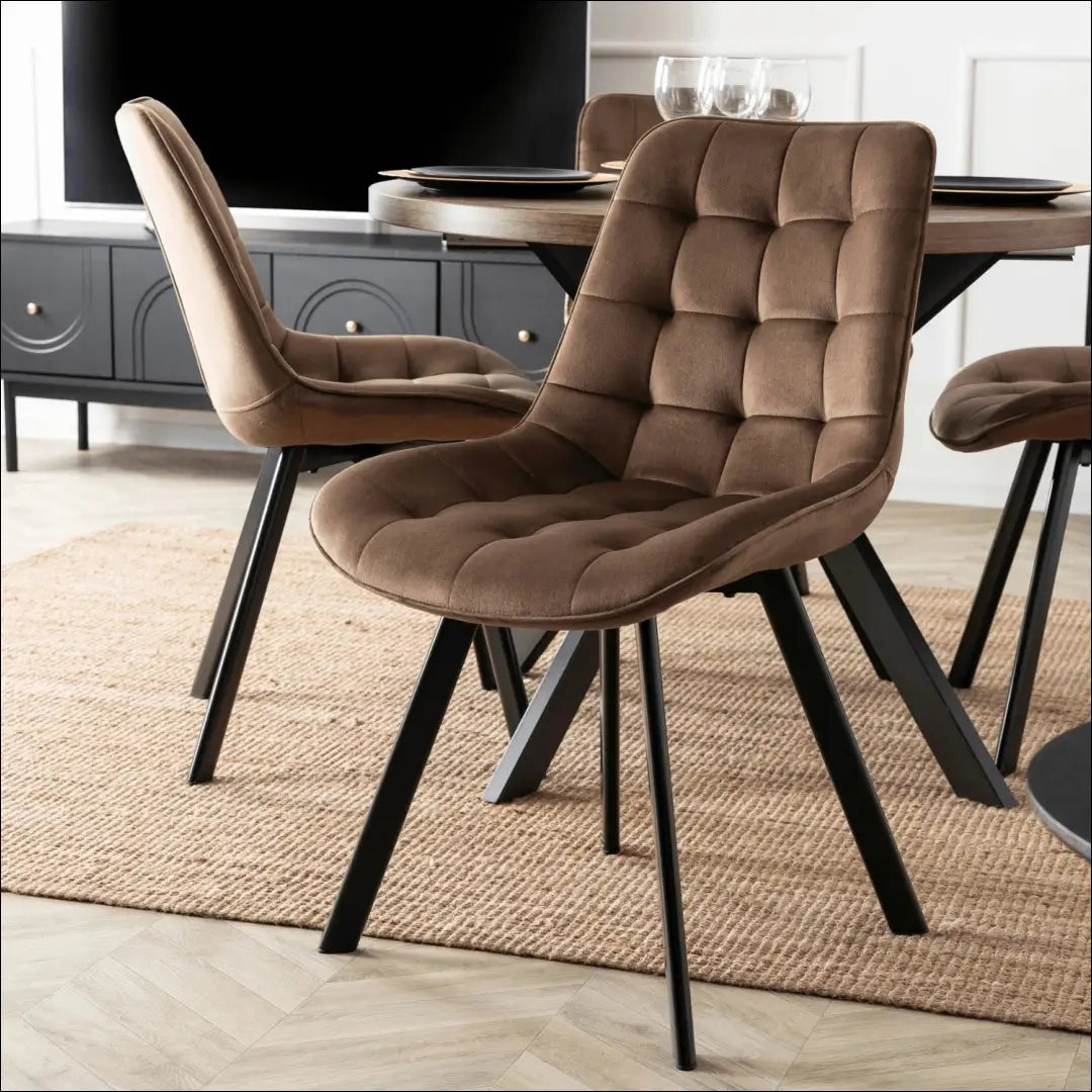 Kėdė su veliūro audiniu rudos spalvos TE771 - €52 Save 15% 50-100, __label:Pristatymas 5-14 d.d., elite, Krzesła,