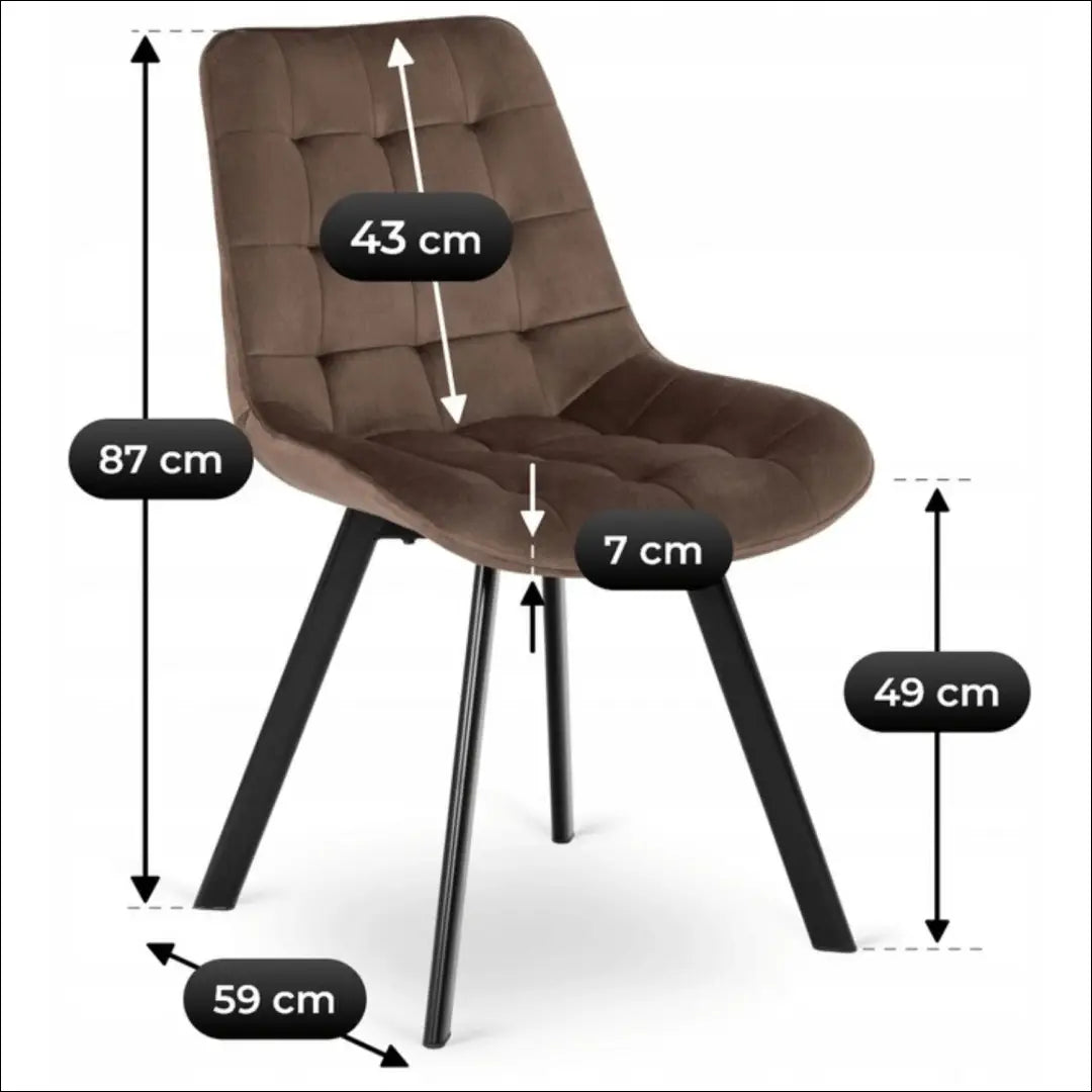 Kėdė su veliūro audiniu rudos spalvos TE771 - €52 Save 15% 50-100, __label:Pristatymas 5-14 d.d., elite, Krzesła,