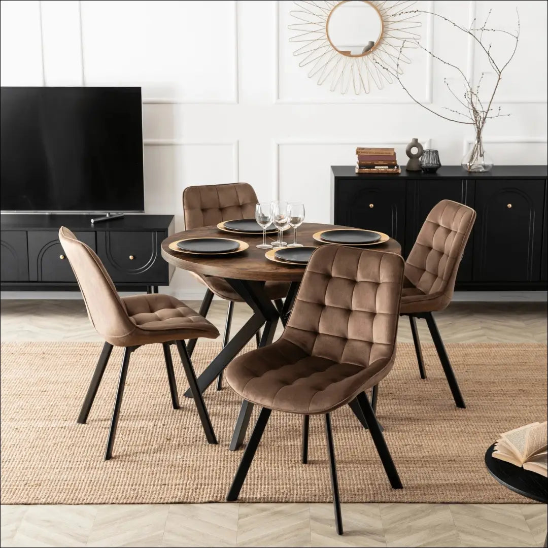 Kėdė su veliūro audiniu rudos spalvos TE771 - €52 Save 15% 50-100, __label:Pristatymas 5-14 d.d., elite, Krzesła,