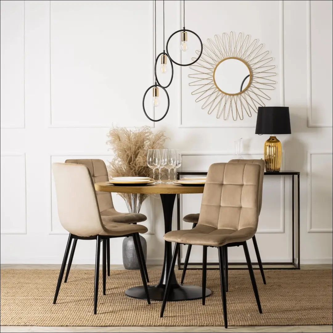 Kėdė su veliūro audiniu smėlio spalvos TE045 - €35 Save 15% 25-50, __label:Pristatymas 5-14 d.d., elite, Krzesła,