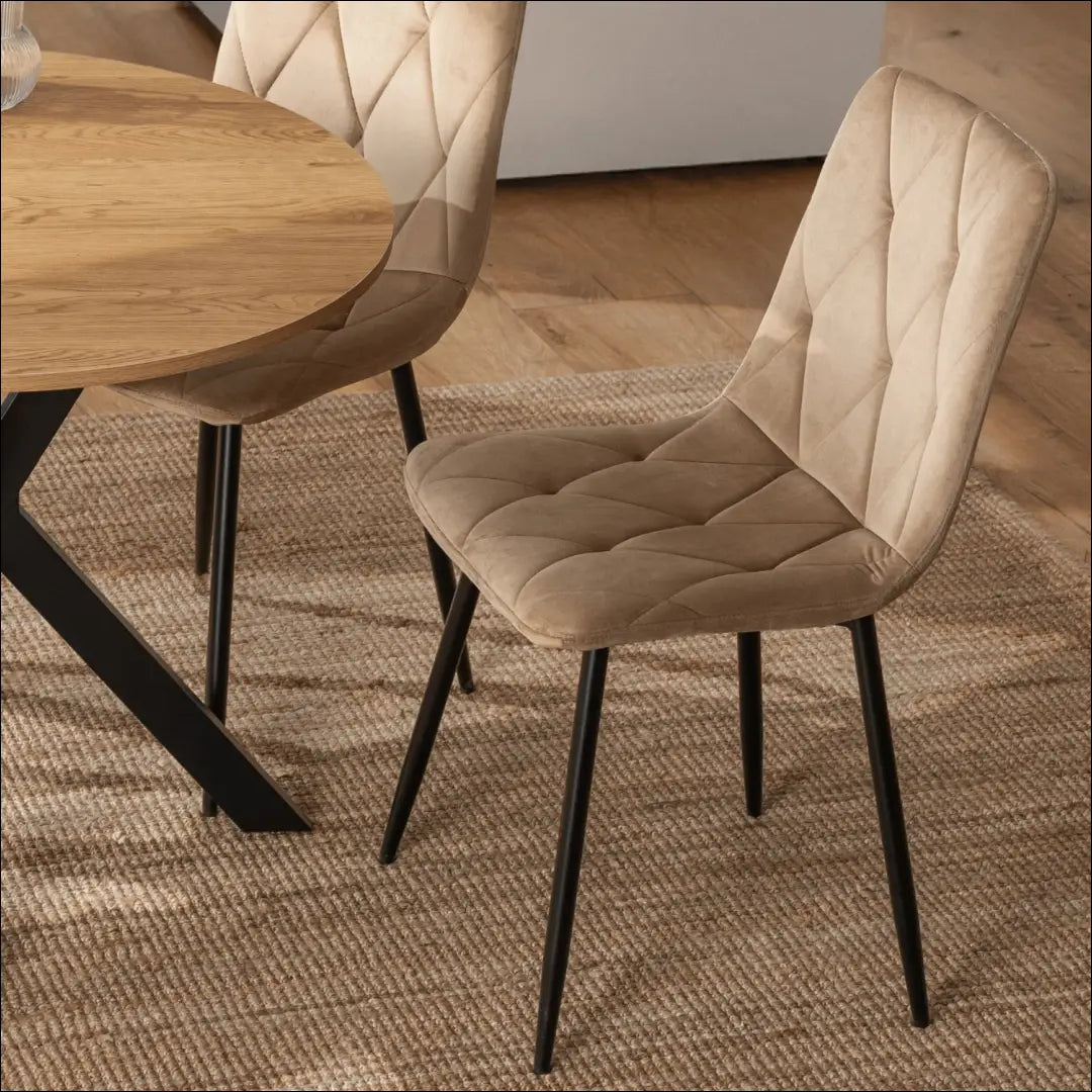 Kėdė su veliūro audiniu smėlio spalvos TE049 - €35 Save 15% 25-50, __label:Pristatymas 5-14 d.d., elite, Krzesła,