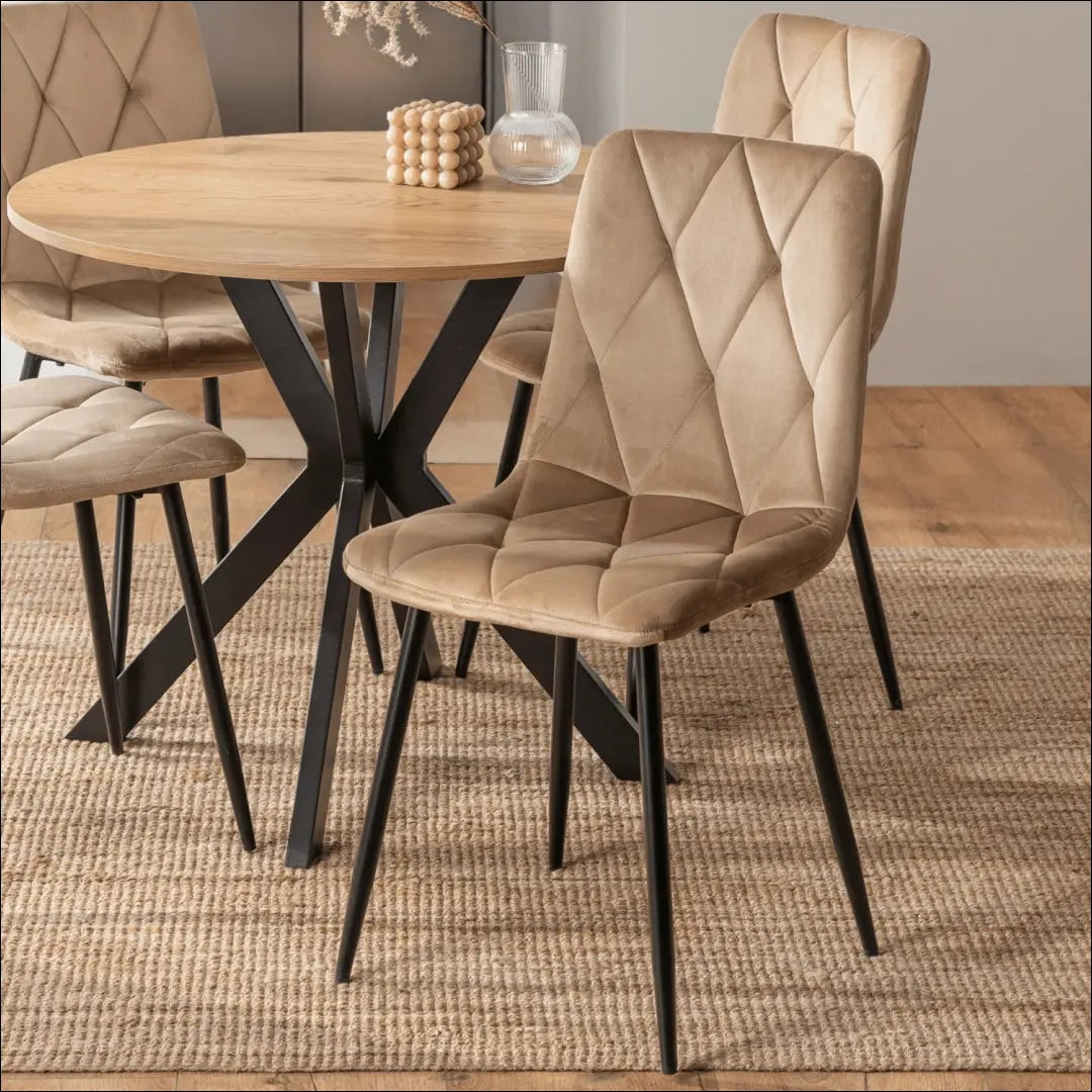 Kėdė su veliūro audiniu smėlio spalvos TE049 - €35 Save 15% 25-50, __label:Pristatymas 5-14 d.d., elite, Krzesła,