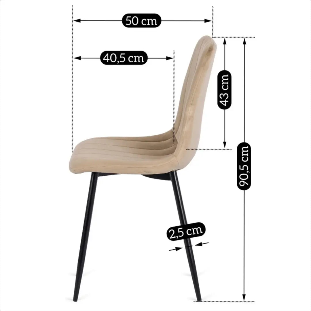 Kėdė su veliūro audiniu smėlio spalvos TE055 - €39 Save 20% 25-50, __label:Pristatymas 5-14 d.d., elite, Krzesła,
