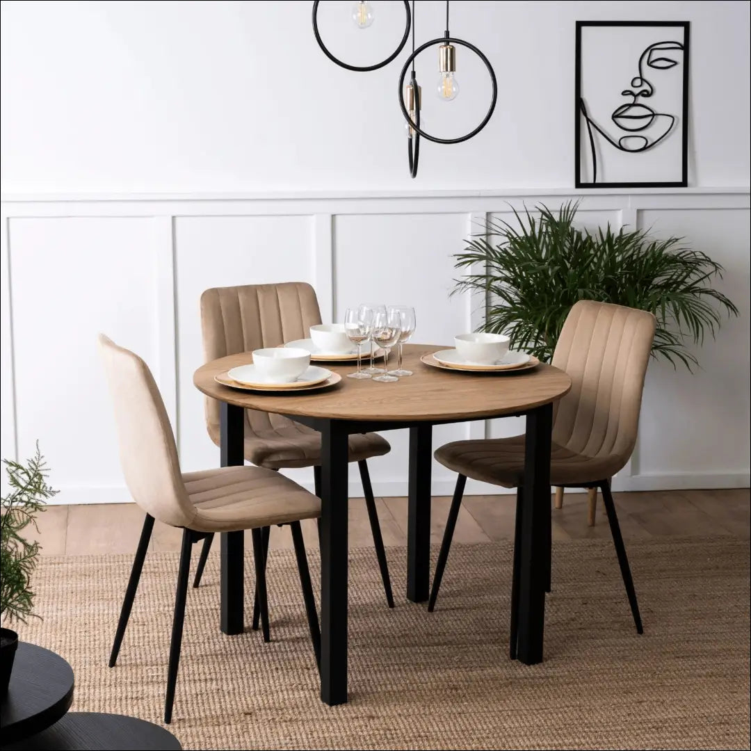 Kėdė su veliūro audiniu smėlio spalvos TE055 - €39 Save 20% 25-50, __label:Pristatymas 5-14 d.d., elite, Krzesła,