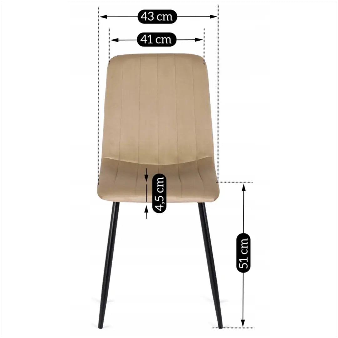 Kėdė su veliūro audiniu smėlio spalvos TE055 - €39 Save 20% 25-50, __label:Pristatymas 5-14 d.d., elite, Krzesła,
