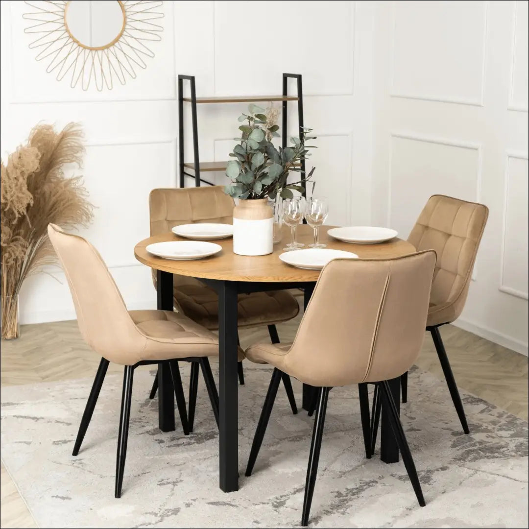 Kėdė su veliūro audiniu smėlio spalvos TE057 - €42 Save 15% 25-50, __label:Pristatymas 5-14 d.d., elite, spalva-smelio,