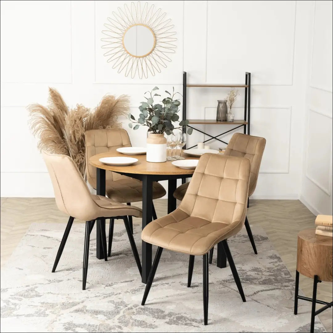 Kėdė su veliūro audiniu smėlio spalvos TE057 - €42 Save 15% 25-50, __label:Pristatymas 5-14 d.d., elite, spalva-smelio,
