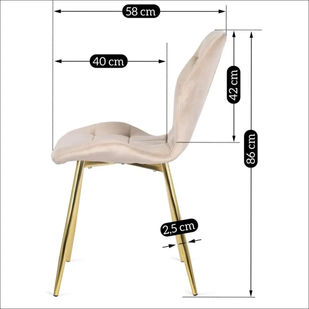 Kėdė su veliūro audiniu smėlio spalvos TE066 - €48 Save 25% 25-50, __label:Pristatymas 5-14 d.d., elite, spalva-smelio,