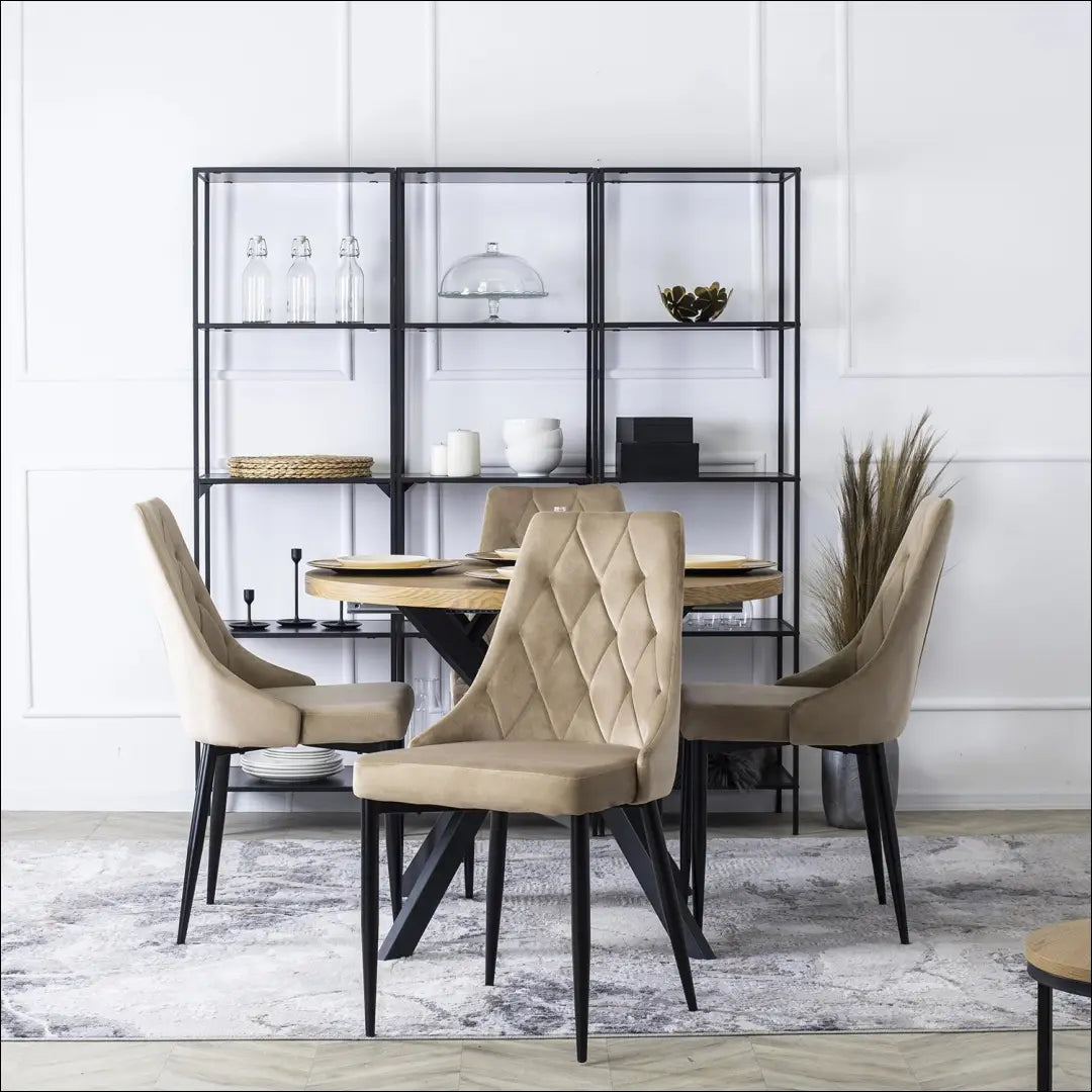 Kėdė su veliūro audiniu smėlio spalvos TE074 - €49 Save 15% 25-50, __label:Pristatymas 5-14 d.d., elite, Krzesła,