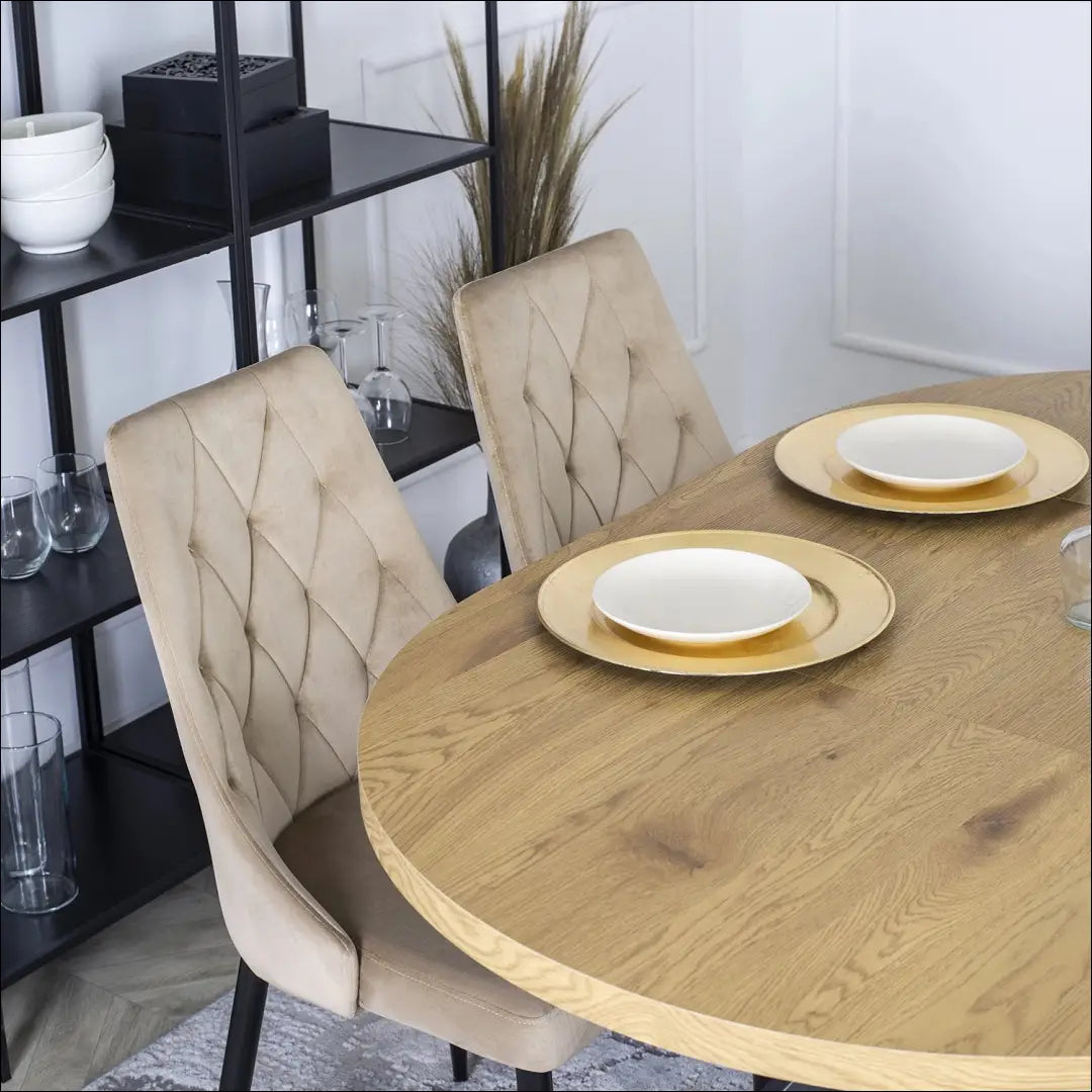 Kėdė su veliūro audiniu smėlio spalvos TE074 - €49 Save 15% 25-50, __label:Pristatymas 5-14 d.d., elite, Krzesła,