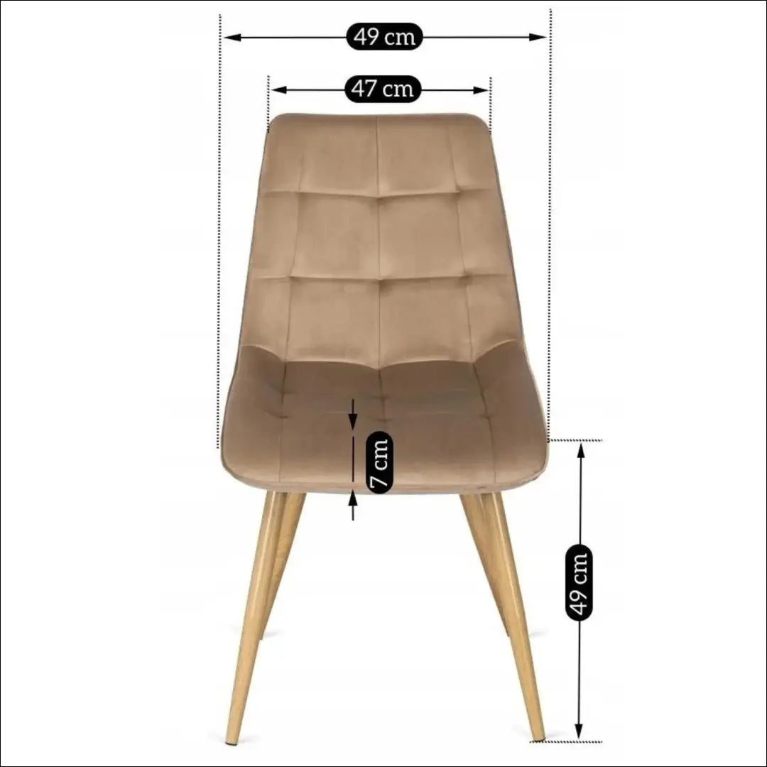 Kėdė su veliūro audiniu smėlio spalvos TE105 - €62 Save 15% 50-100, __label:Pristatymas 5-14 d.d., elite, Krzesła,