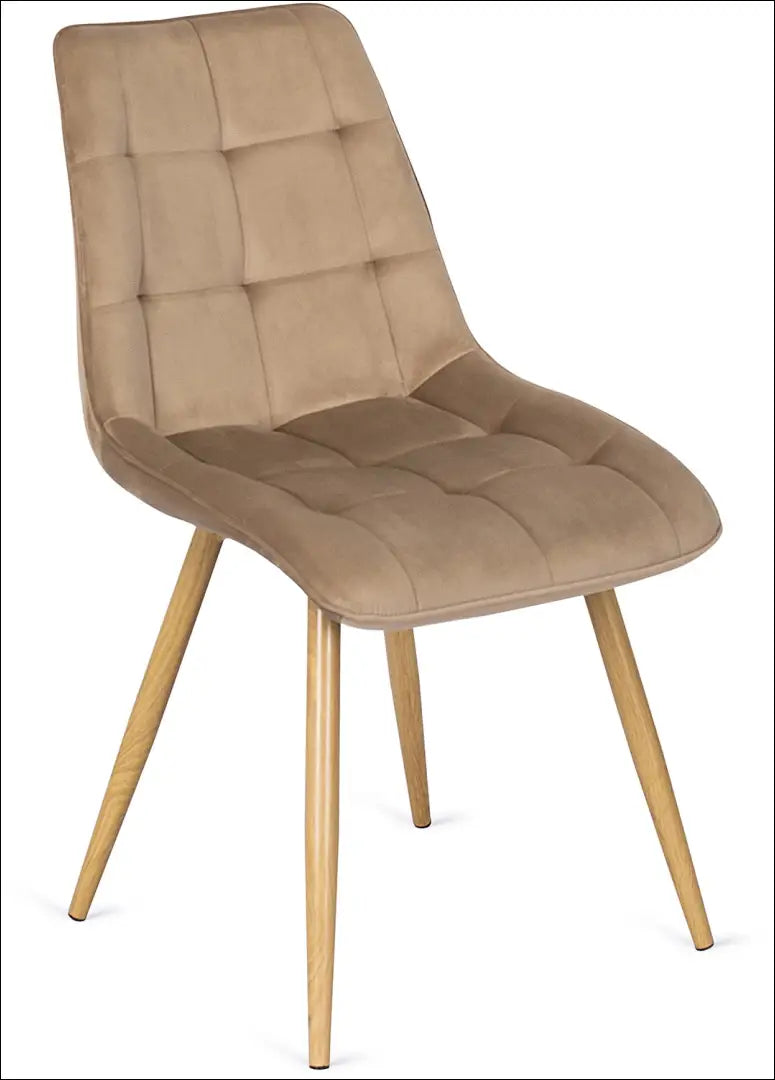 Kėdė su veliūro audiniu smėlio spalvos TE105 - €62 Save 15% 50-100, __label:Pristatymas 5-14 d.d., elite, Krzesła,