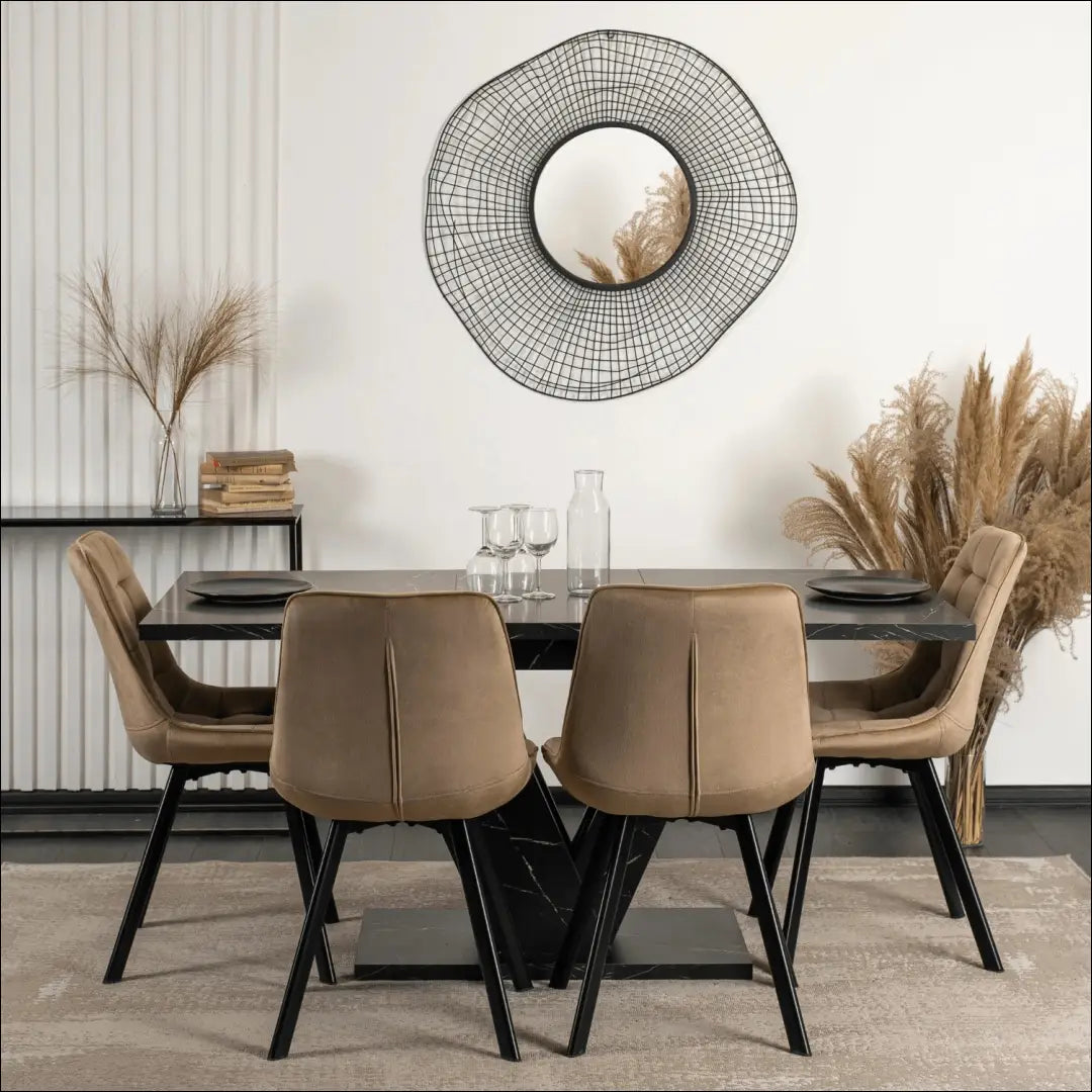 Kėdė su veliūro audiniu smėlio spalvos TE117 - €50 Save 15% 50-100, __label:Pristatymas 5-14 d.d., elite, Krzesła,