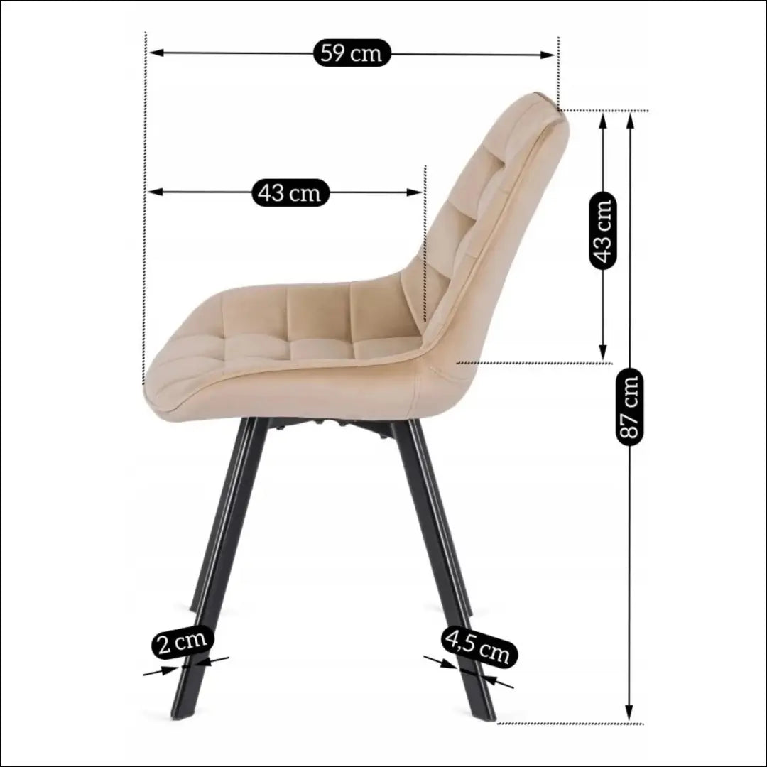 Kėdė su veliūro audiniu smėlio spalvos TE117 - €50 Save 15% 50-100, __label:Pristatymas 5-14 d.d., elite, Krzesła,