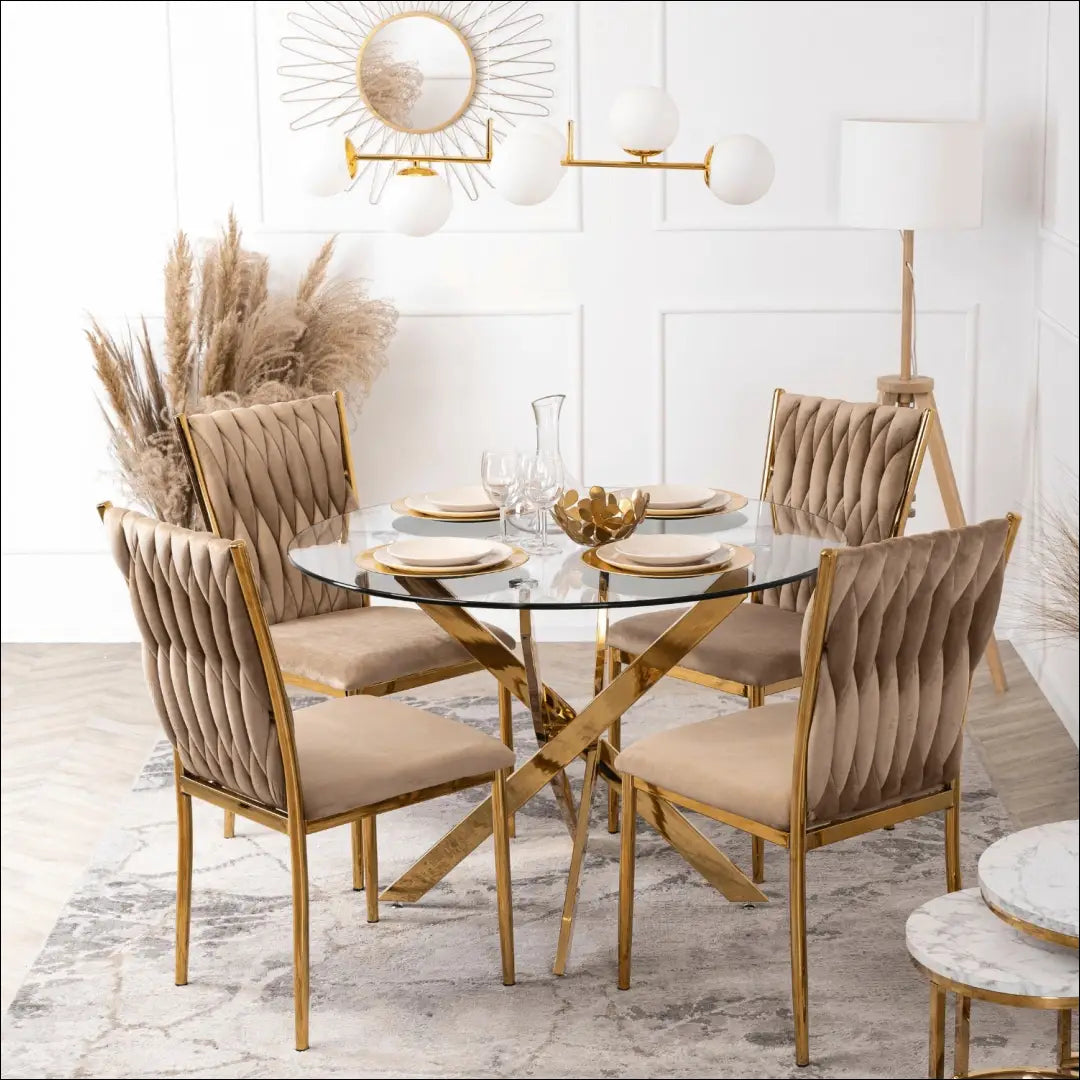 Kėdė su veliūro audiniu smėlio spalvos TE120 - €87 Save 15% 50-100, __label:Pristatymas 5-14 d.d., elite, Krzesła,