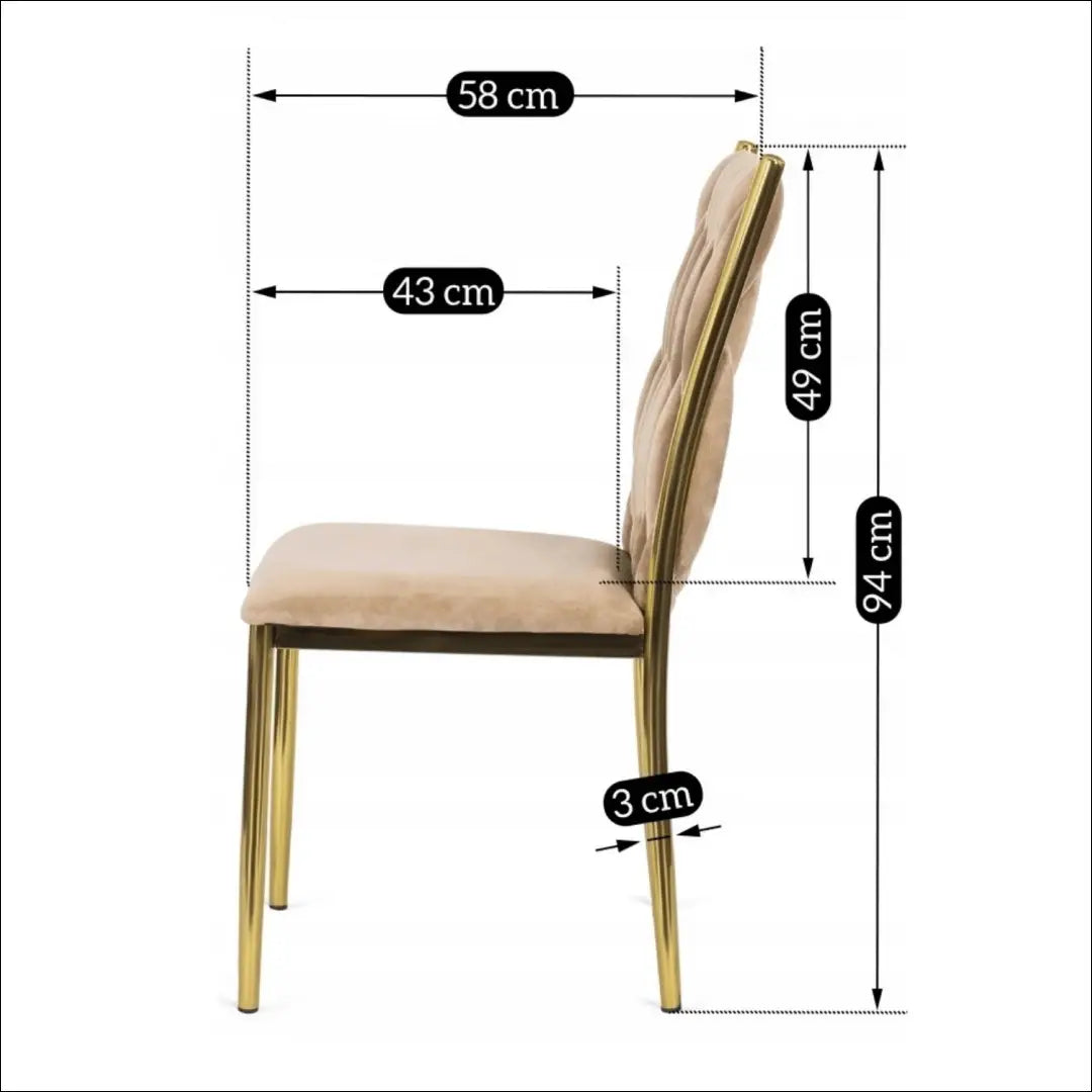 Kėdė su veliūro audiniu smėlio spalvos TE120 - €87 Save 15% 50-100, __label:Pristatymas 5-14 d.d., elite, Krzesła,