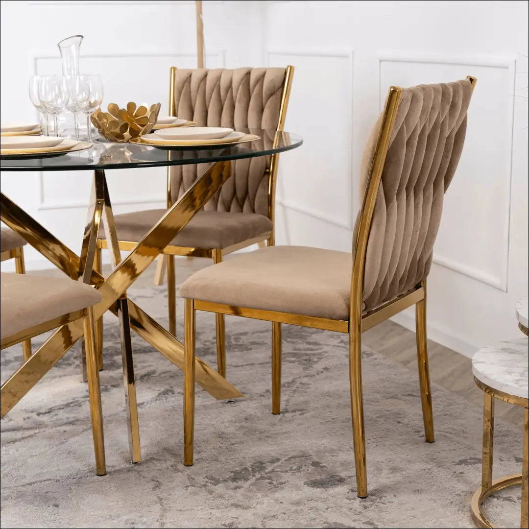 Kėdė su veliūro audiniu smėlio spalvos TE120 - €87 Save 15% 50-100, __label:Pristatymas 5-14 d.d., elite, Krzesła,