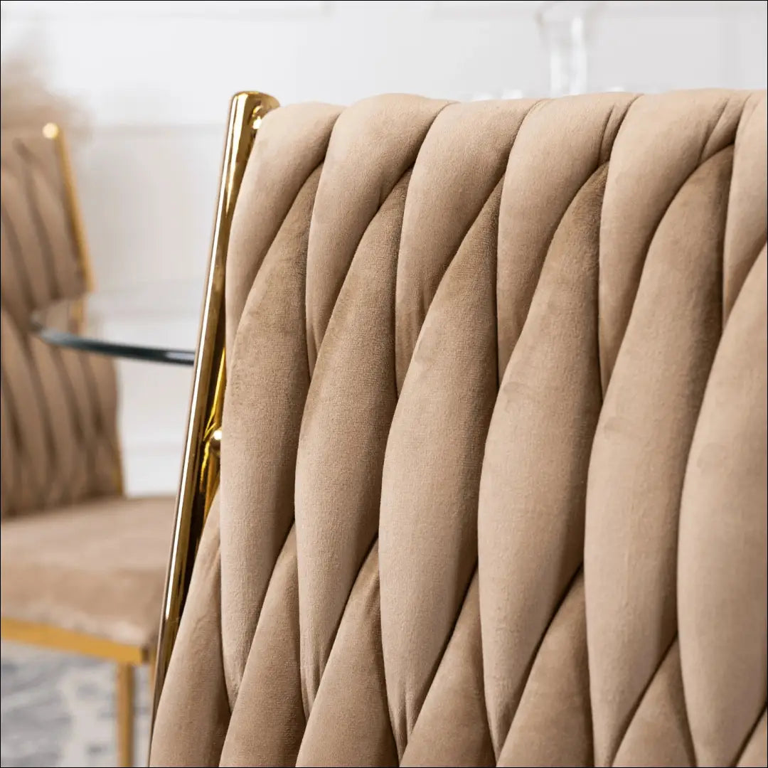 Kėdė su veliūro audiniu smėlio spalvos TE120 - €87 Save 15% 50-100, __label:Pristatymas 5-14 d.d., elite, Krzesła,