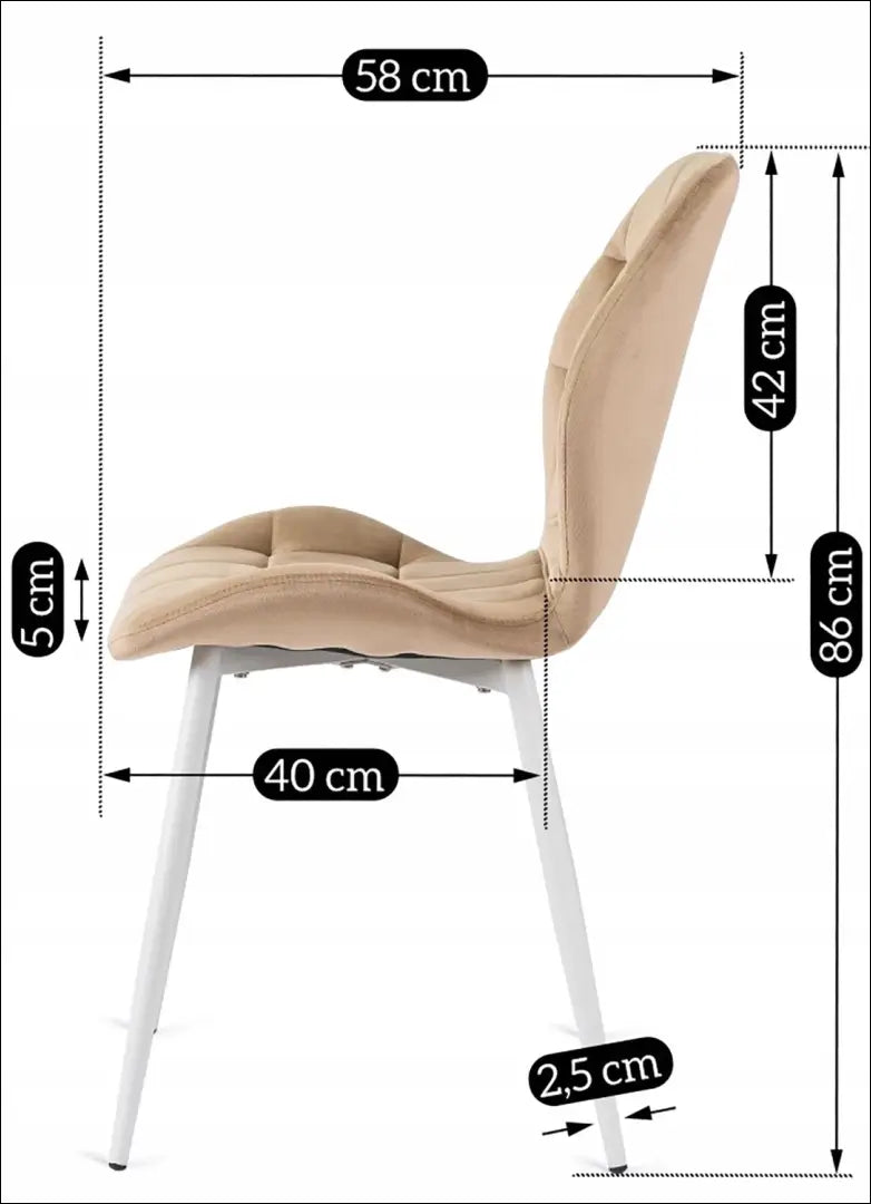 Kėdė su veliūro audiniu smėlio spalvos TE255 - €46 Save 15% 25-50, __label:Pristatymas 5-14 d.d., elite, spalva-smelio,