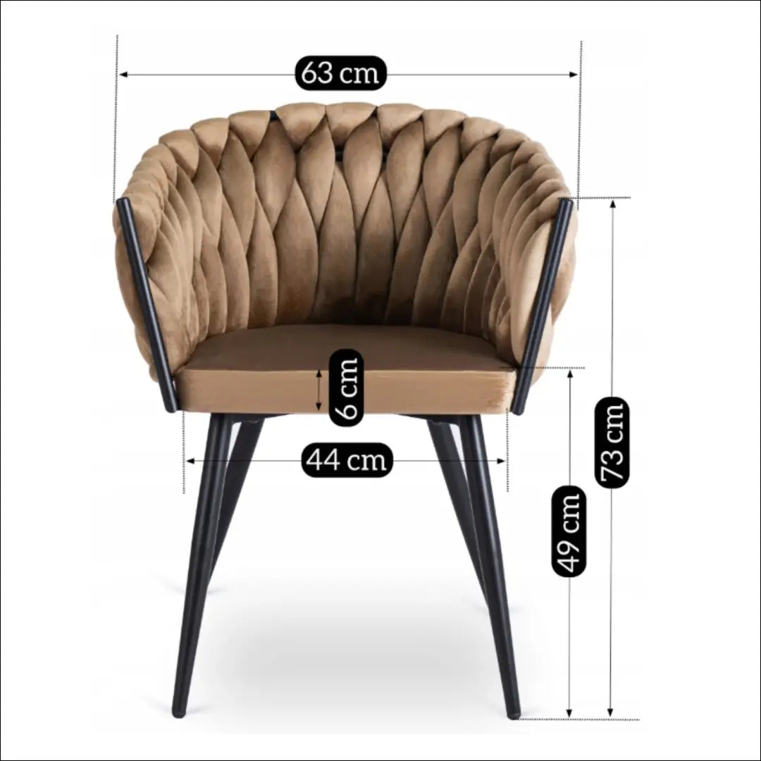 Kėdė su veliūro audiniu smėlio spalvos TE407 - €97 Save 15% 50-100, __label:Pristatymas 5-14 d.d., elite, Krzesła,