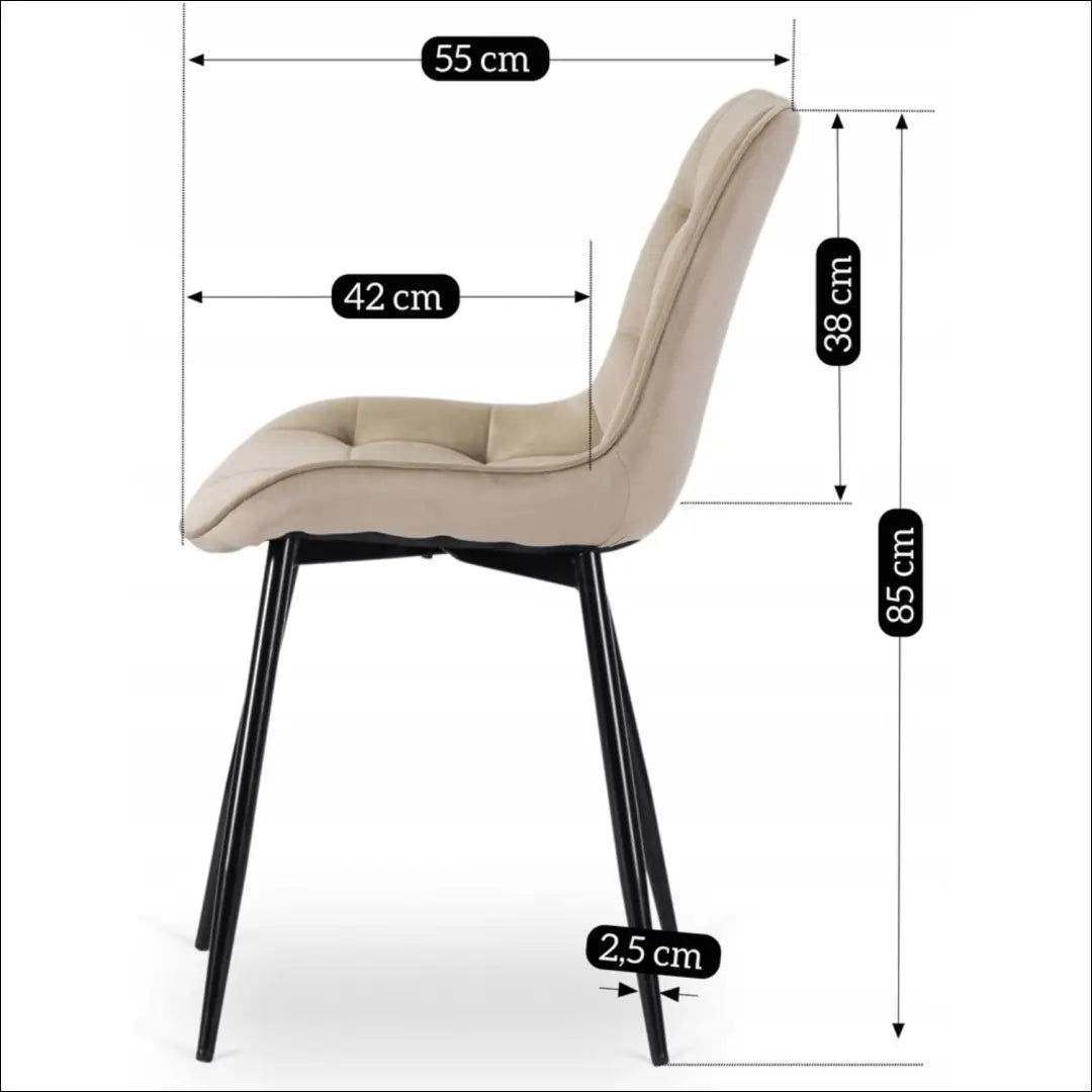 Kėdė su veliūro audiniu smėlio spalvos TE468 - €42 Save 15% 25-50, __label:Pristatymas 5-14 d.d., elite, spalva-smelio,