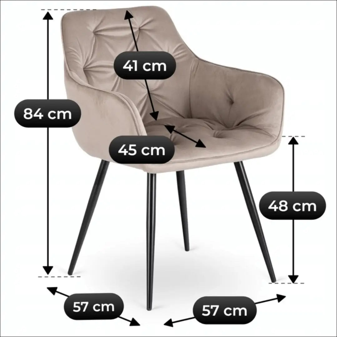 Kėdė su veliūro audiniu smėlio spalvos TE829 - €67 Save 15% 50-100, __label:Pristatymas 5-14 d.d., elite,