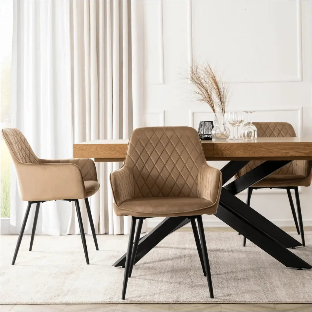 Kėdė su veliūro audiniu smėlio spalvos TE898 - €54 Save 15% 50-100, __label:Pristatymas 5-14 d.d., elite, Krzesła,