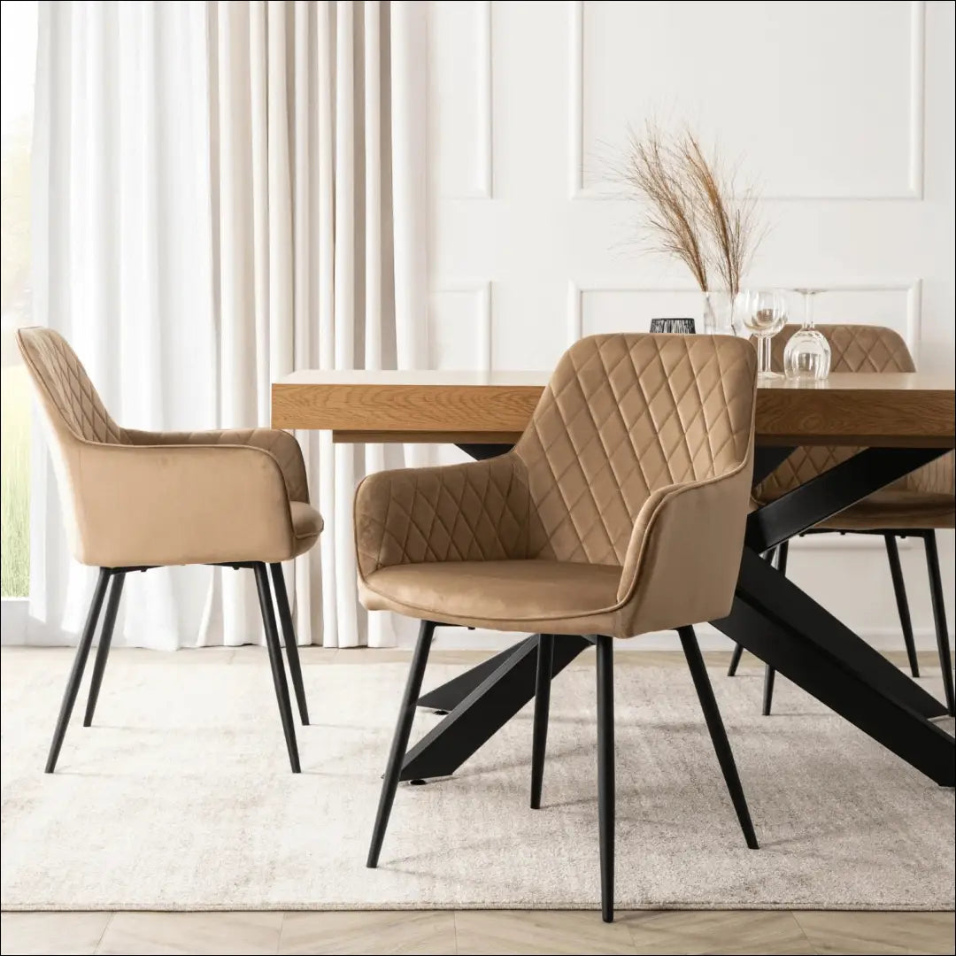 Kėdė su veliūro audiniu smėlio spalvos TE898 - €54 Save 15% 50-100, __label:Pristatymas 5-14 d.d., elite, Krzesła,