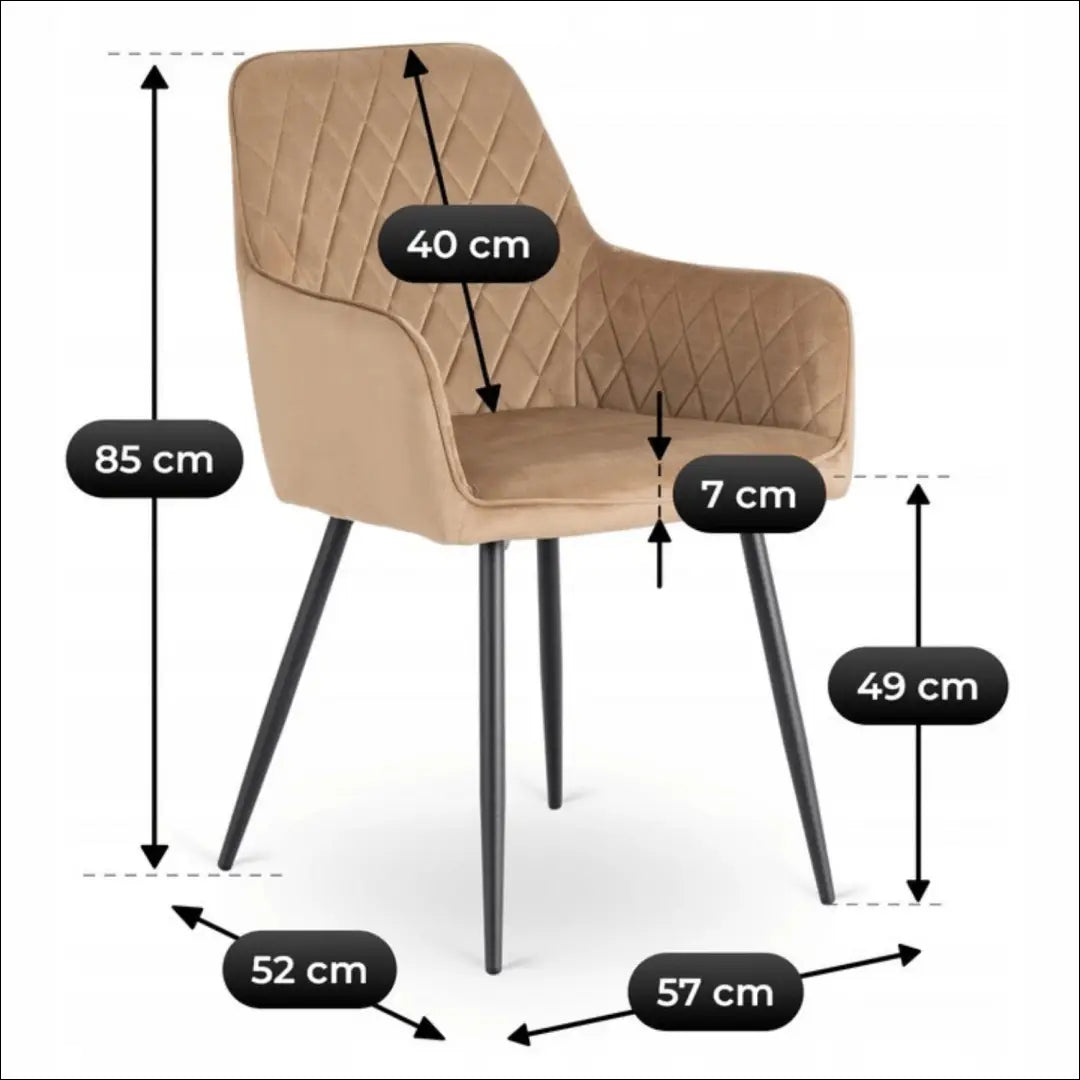 Kėdė su veliūro audiniu smėlio spalvos TE898 - €54 Save 15% 50-100, __label:Pristatymas 5-14 d.d., elite, Krzesła,