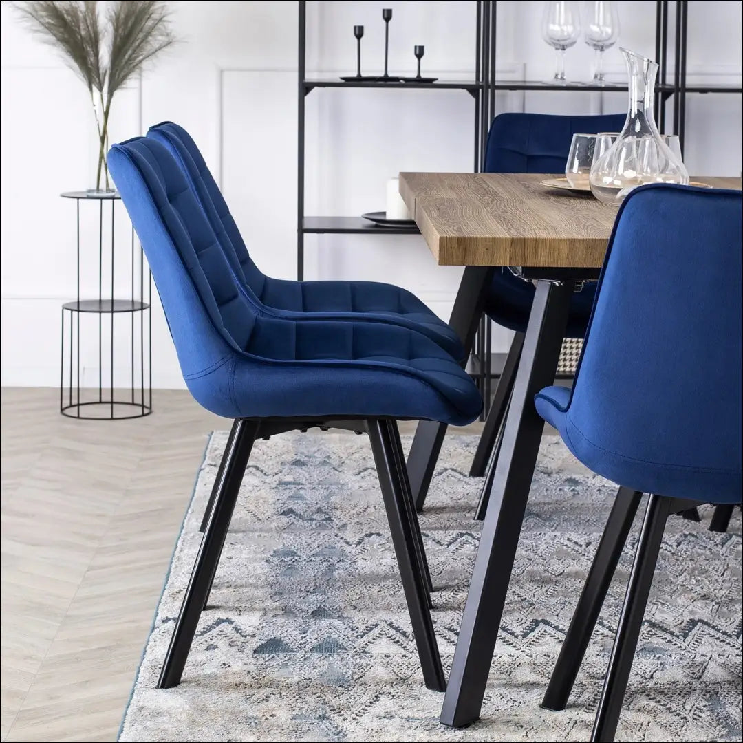 Kėdė su veliūro audiniu tamsiai mėlynos spalvos TE035 - €52 Save 15% 50-100, __label:Pristatymas 5-14 d.d., elite,