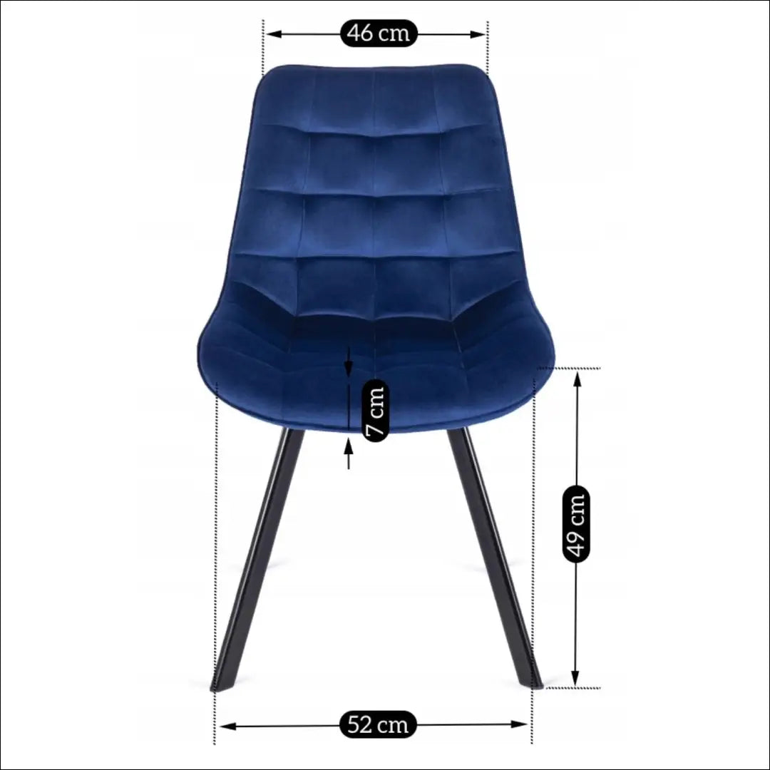 Kėdė su veliūro audiniu tamsiai mėlynos spalvos TE035 - €52 Save 15% 50-100, __label:Pristatymas 5-14 d.d., elite,