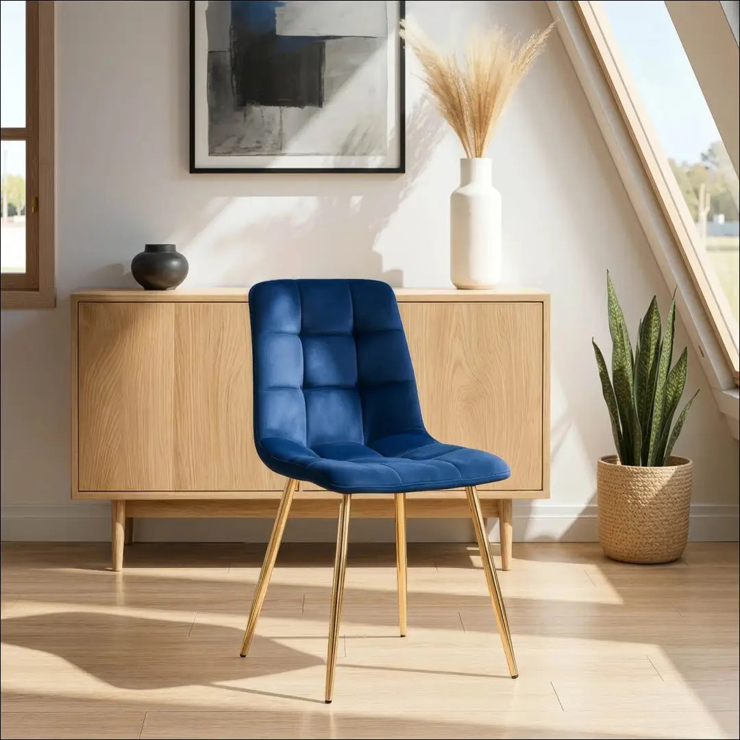 Kėdė su veliūro audiniu tamsiai mėlynos spalvos TE131 - €43 Save 15% 25-50, __label:Pristatymas 5-14 d.d., elite,