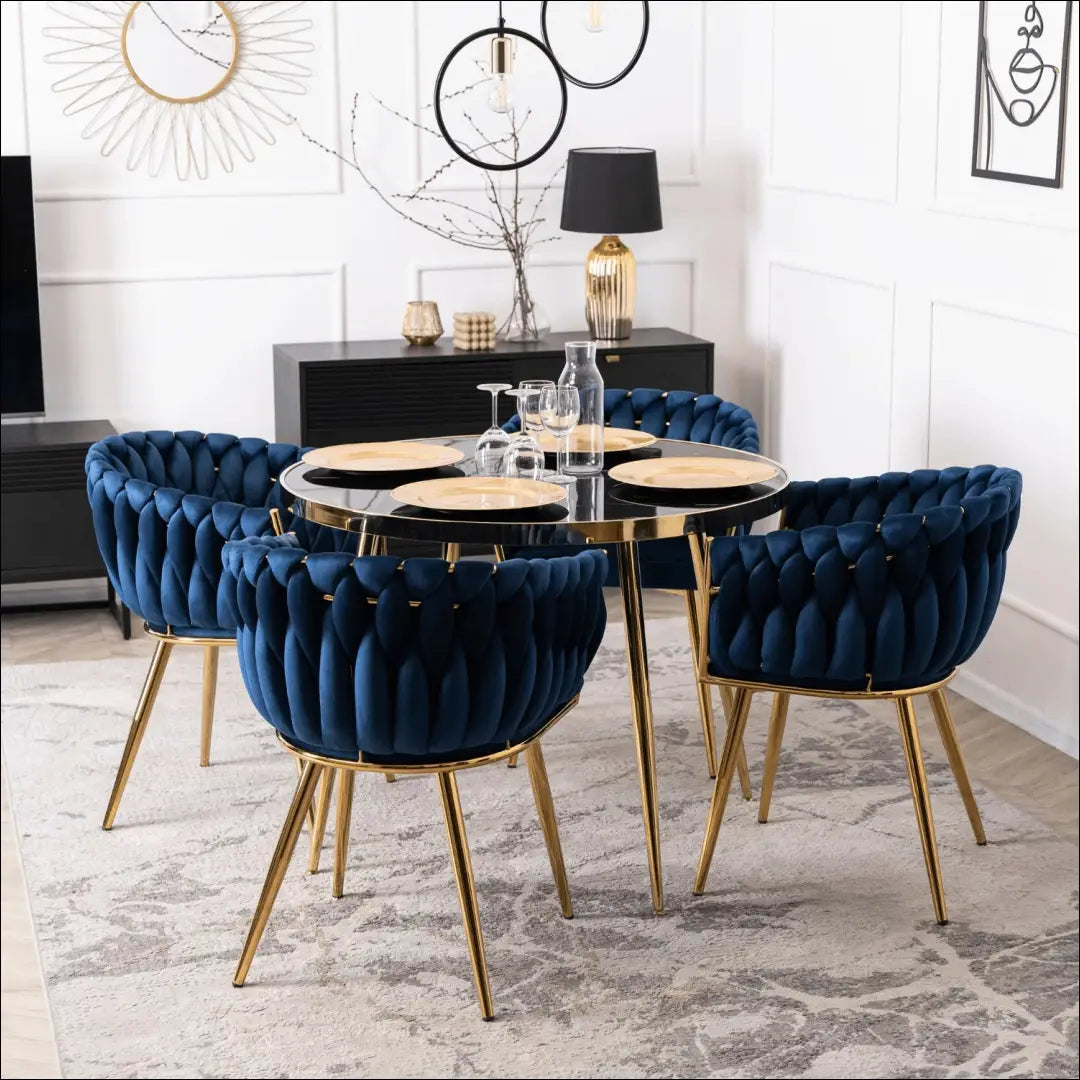 Kėdė su veliūro audiniu tamsiai mėlynos spalvos TE391 - €109 Save 15% 100-200, __label:Pristatymas 5-14 d.d., elite,