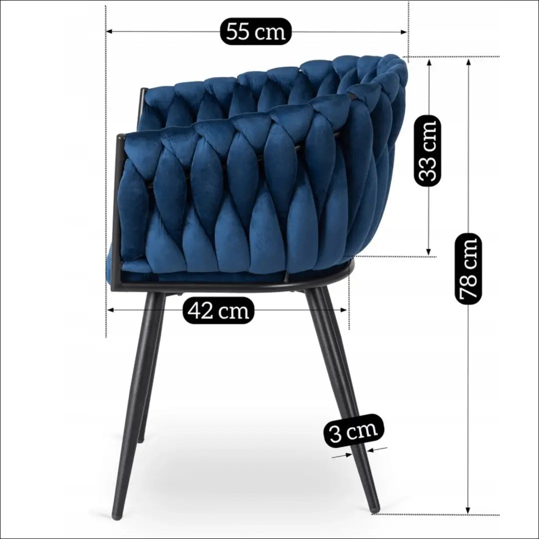 Kėdė su veliūro audiniu tamsiai mėlynos spalvos TE394 - €97 Save 15% 50-100, __label:Pristatymas 5-14 d.d., elite,