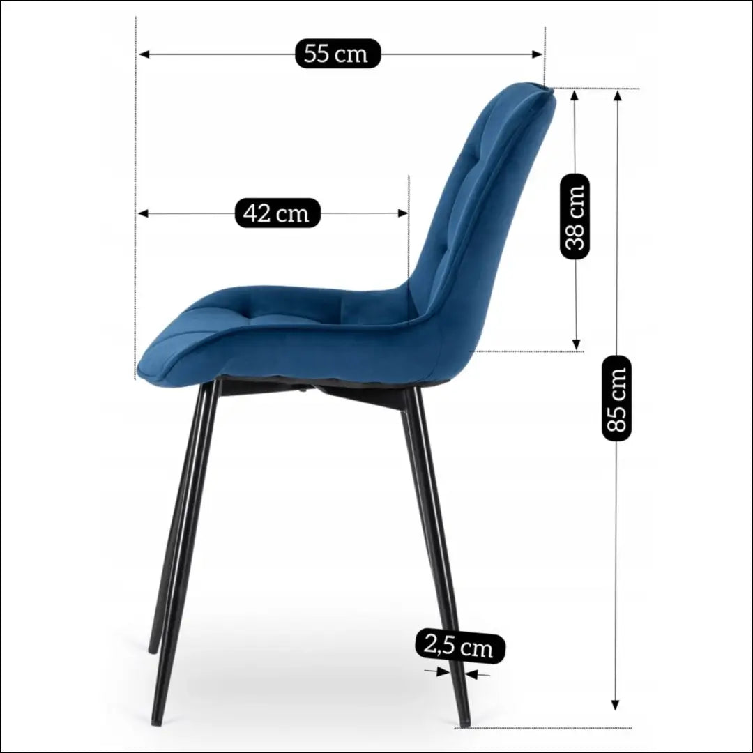 Kėdė su veliūro audiniu tamsiai mėlynos spalvos TE466 - €43 Save 15% 25-50, __label:Pristatymas 5-14 d.d., elite,