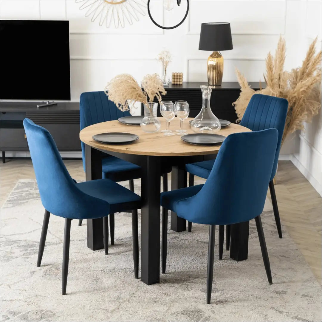 Kėdė su veliūro audiniu tamsiai mėlynos spalvos TE551 - €51 Save 15% 50-100, __label:Pristatymas 5-14 d.d., elite,