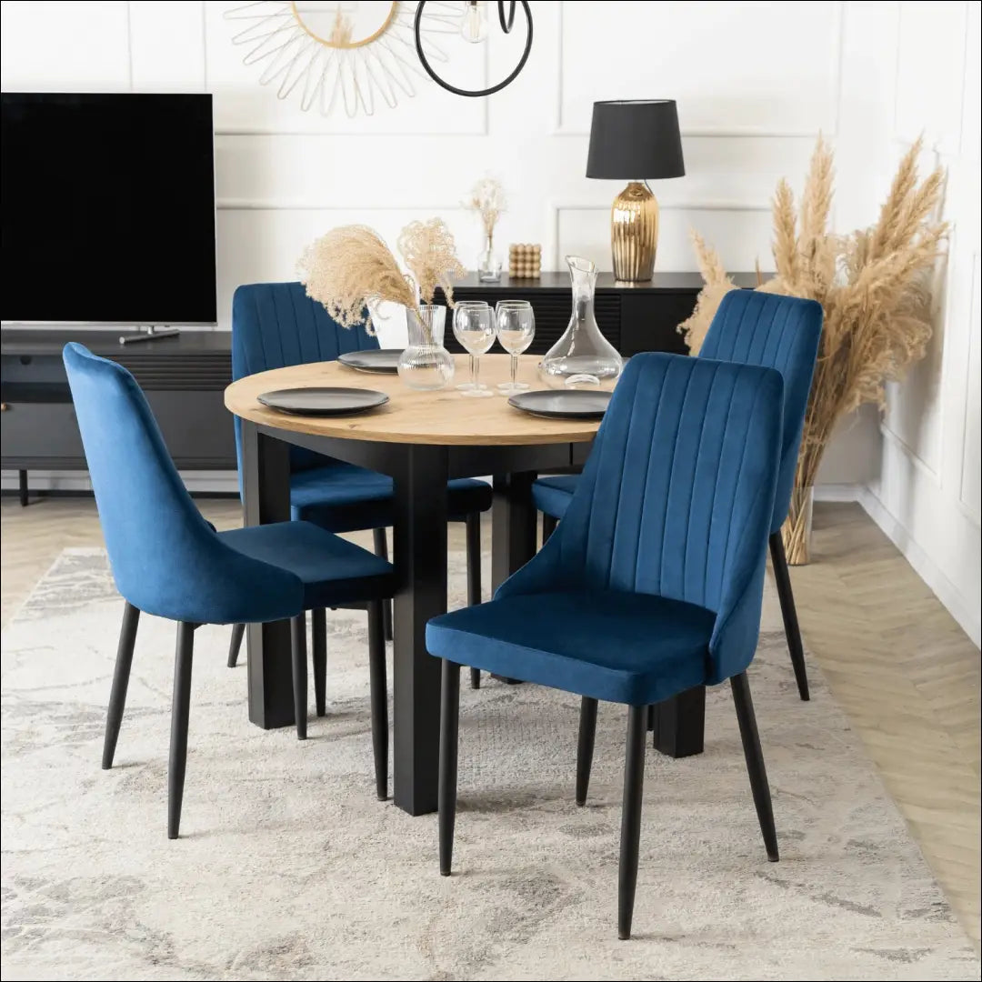 Kėdė su veliūro audiniu tamsiai mėlynos spalvos TE551 - €51 Save 15% 50-100, __label:Pristatymas 5-14 d.d., elite,