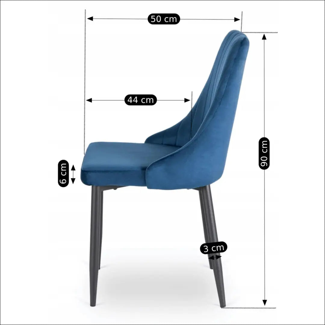 Kėdė su veliūro audiniu tamsiai mėlynos spalvos TE551 - €51 Save 15% 50-100, __label:Pristatymas 5-14 d.d., elite,