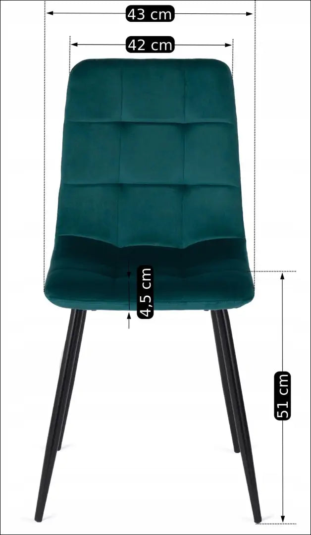 Kėdė su veliūro audiniu TE122 - €35 Save 15% 25-50, __label:Pristatymas 5-14 d.d., elite, Krzesła, spalva-turkio Turkio