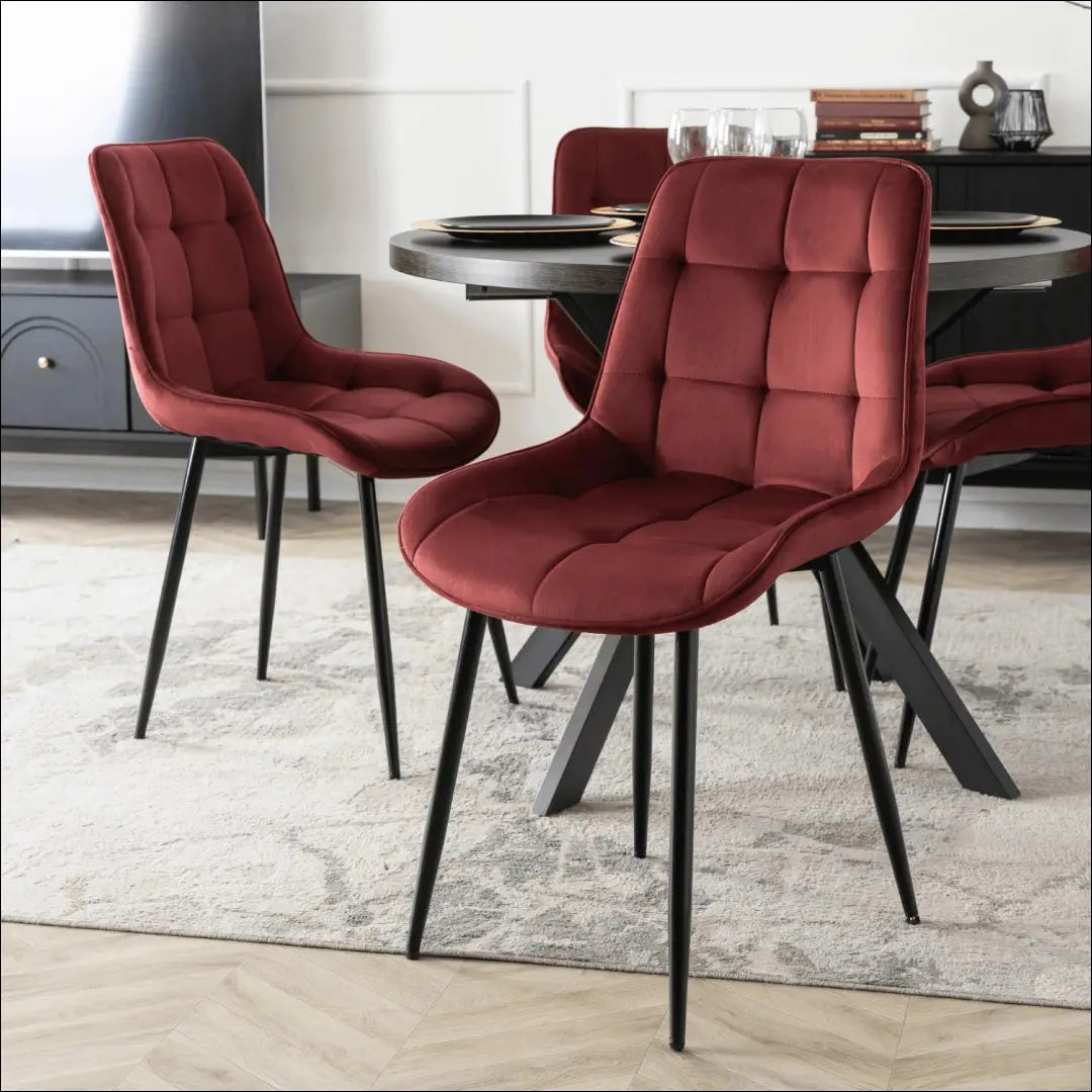 Kėdė su veliūro audiniu TE797 - €43 Save 15% 25-50, __label:Pristatymas 5-14 d.d., elite, spalva-raudona-ir-bordo,