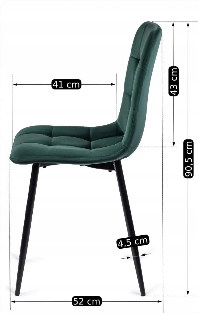 Kėdė su veliūro audiniu žalios spalvos TE016 - €34 Save 15% 25-50, __label:Pristatymas 5-14 d.d., elite, Krzesła,