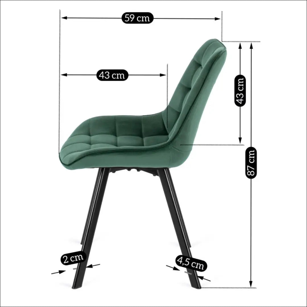 Kėdė su veliūro audiniu žalios spalvos TE034 - €52 Save 15% 50-100, __label:Pristatymas 5-14 d.d., elite, Krzesła,