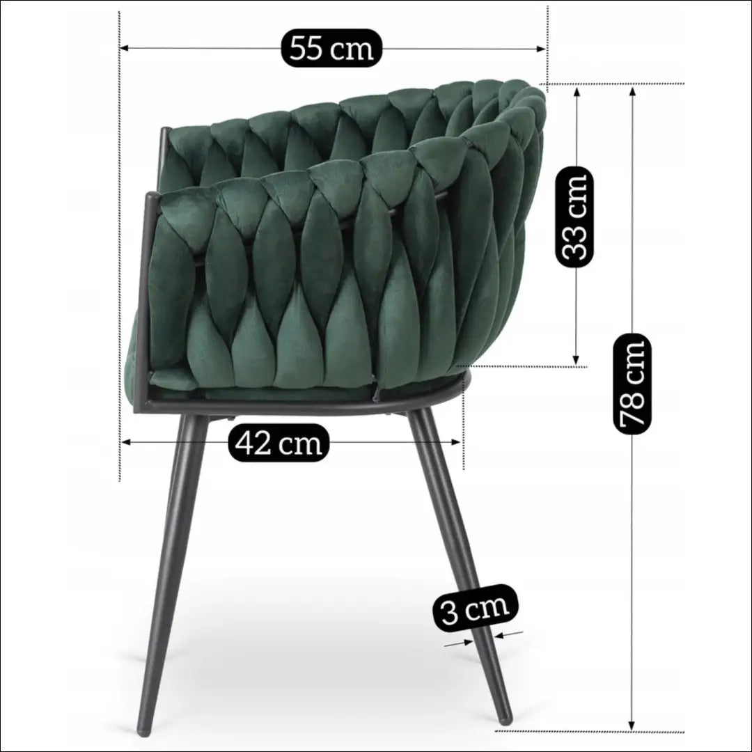 Kėdė su veliūro audiniu žalios spalvos TE395 - €97 Save 15% 50-100, __label:Pristatymas 5-14 d.d., elite, Krzesła,