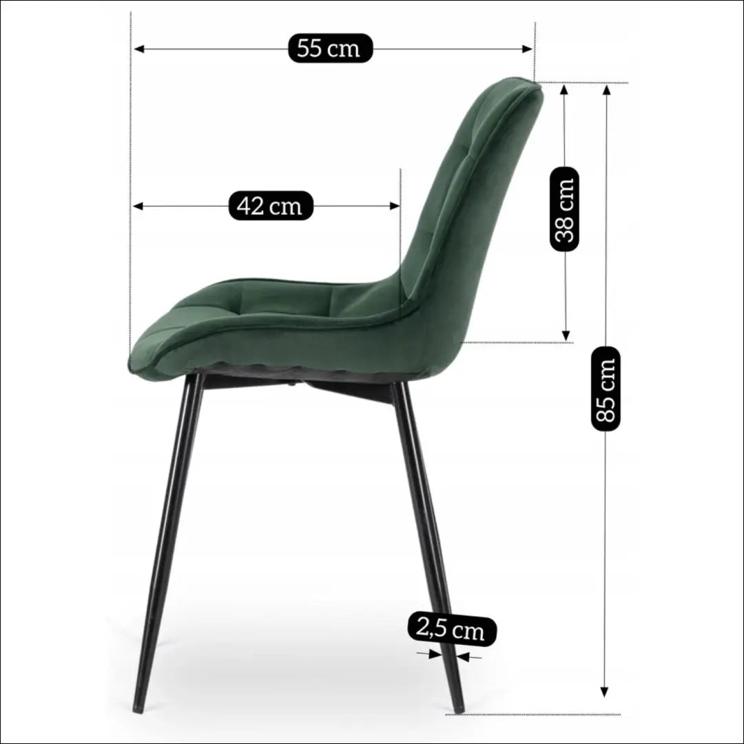 Kėdė su veliūro audiniu žalios spalvos TE465 - €43 Save 15% 25-50, __label:Pristatymas 5-14 d.d., elite, spalva-zalia,