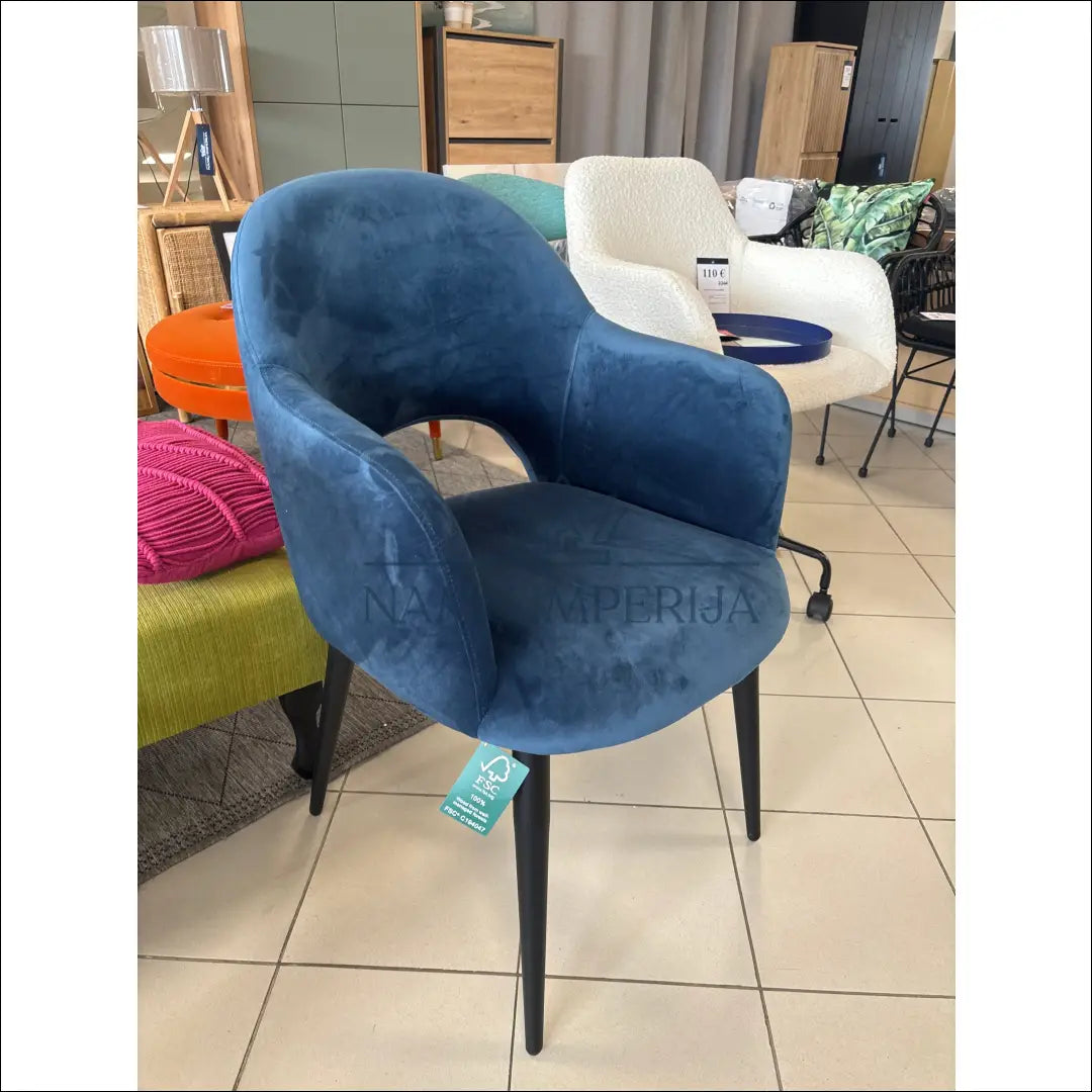 Kėdė VI1003 - €125 Save 50% 100-200, __label:Pristatymas 1-2 d.d., color-melyna, kedes-valgomojo, material-aksomas €100