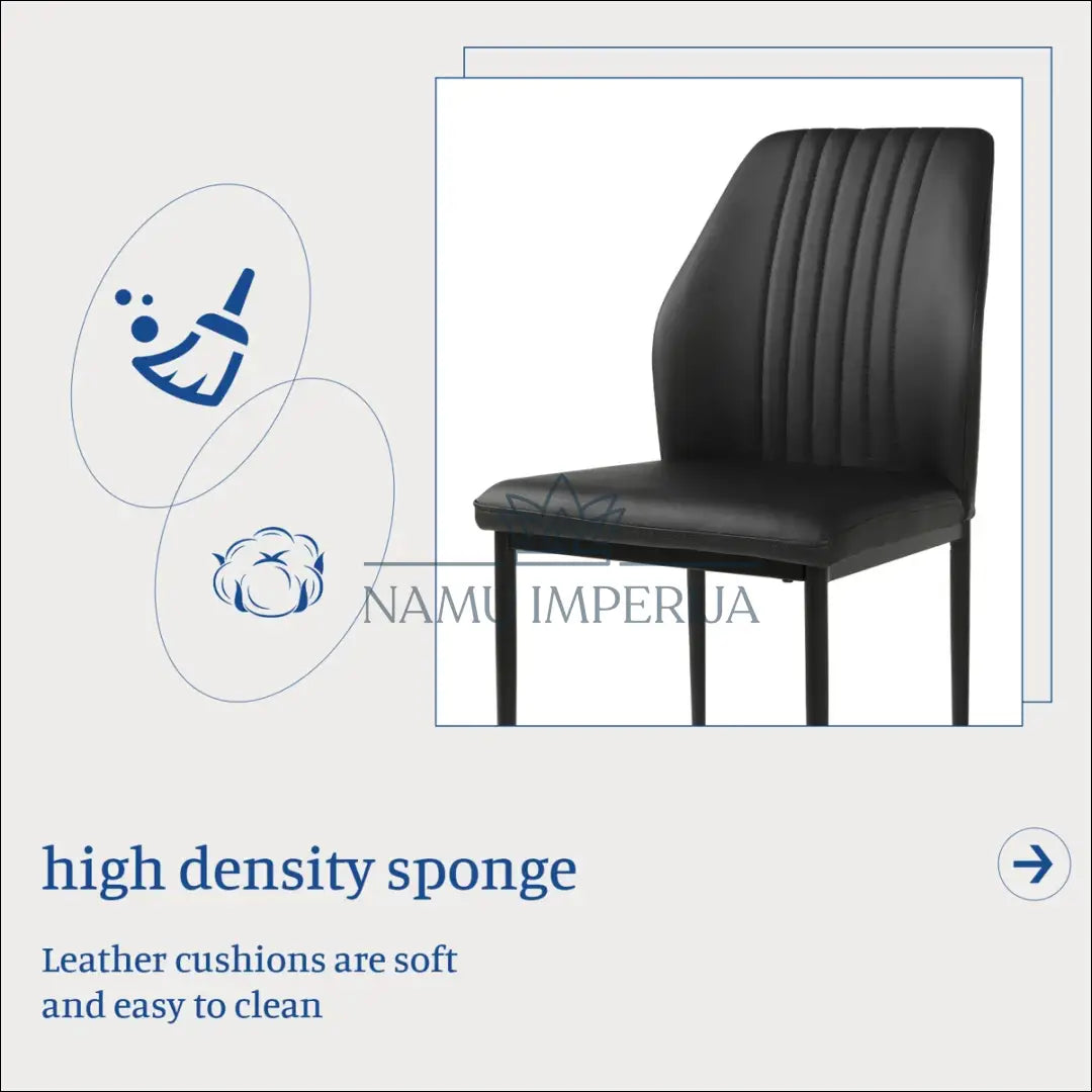 Kėdė VI1031 - €40 Save 50% 25-50, __label:Pristatymas 1-2 d.d., color-juoda, kedes-valgomojo, material-dirbtine-oda €25