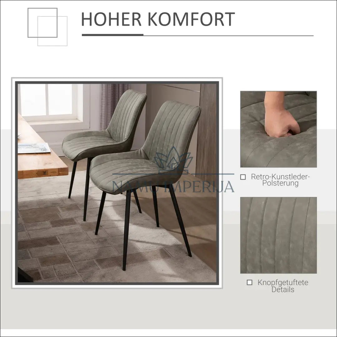 Kėdė VI1036 - €58 Save 50% 50-100, __label:Pristatymas 1-2 d.d., color-pilka, kedes-valgomojo, material-dirbtine-oda