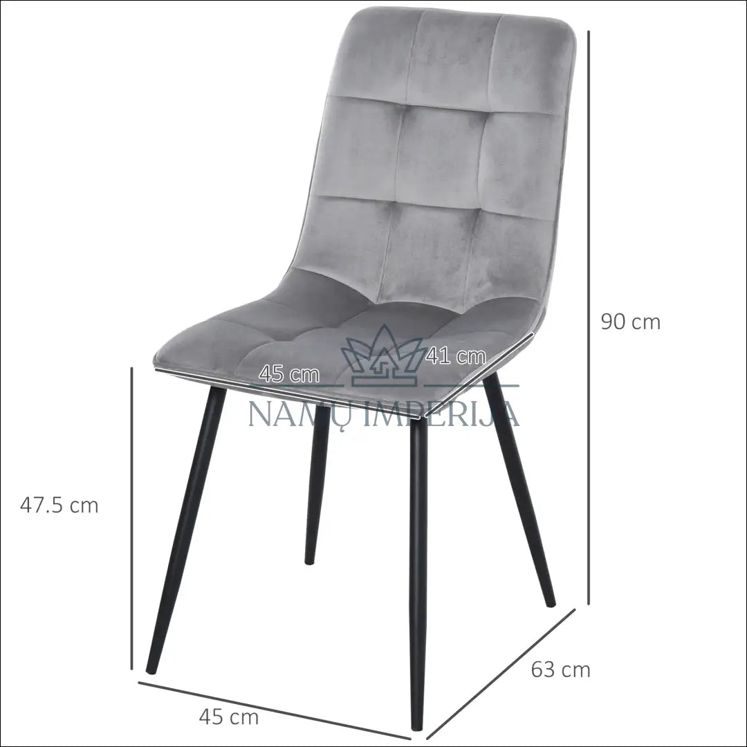Kėdė VI1038 - €47 Save 50% 25-50, __label:Pristatymas 1-2 d.d., color-pilka, kedes-valgomojo, material-aksomas €25