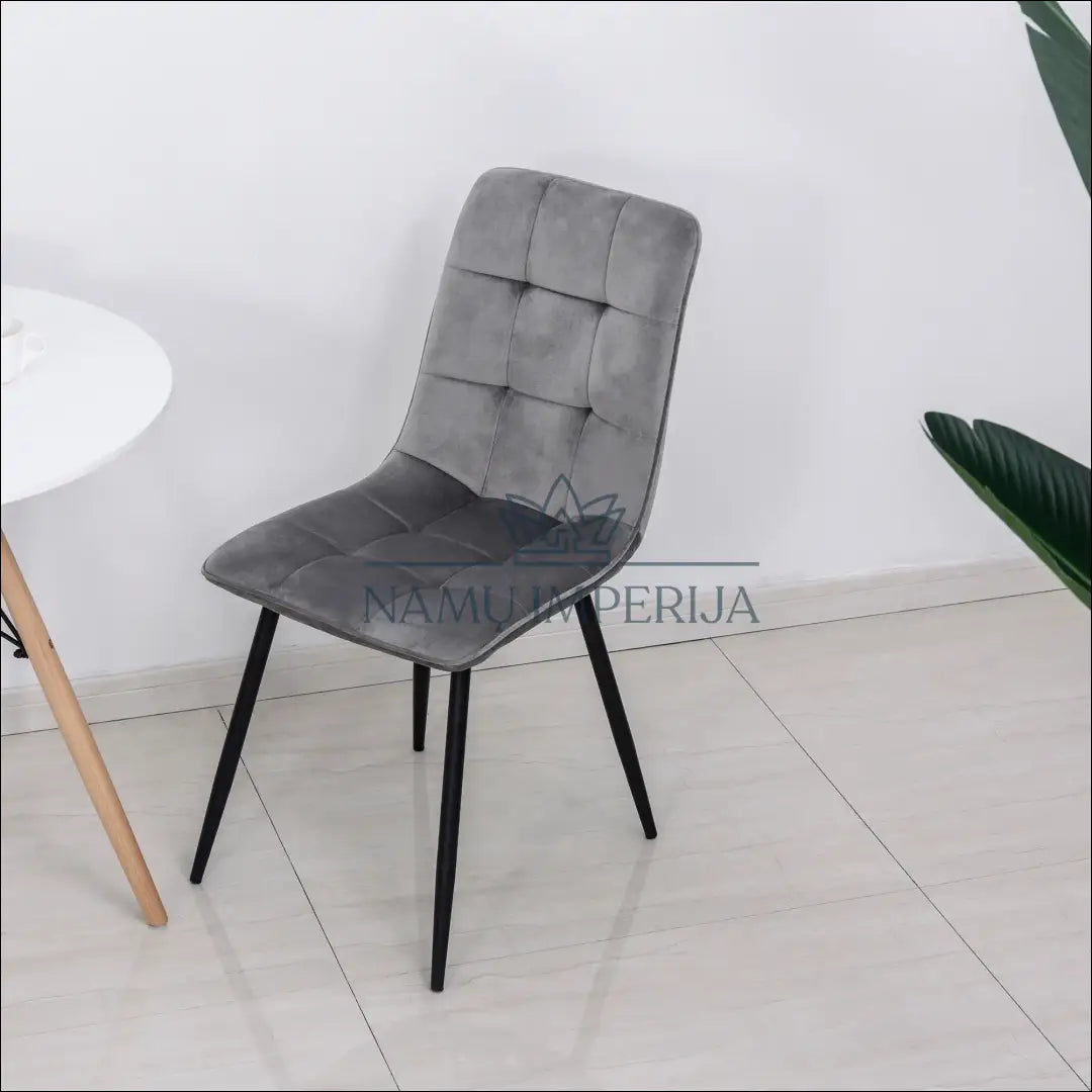 Kėdė VI1038 - €47 Save 50% 25-50, __label:Pristatymas 1-2 d.d., color-pilka, kedes-valgomojo, material-aksomas €25